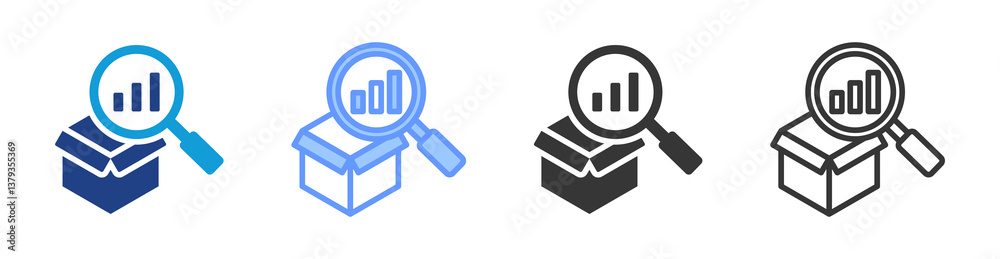 Poster Demand Analysis icon set multiple style collection