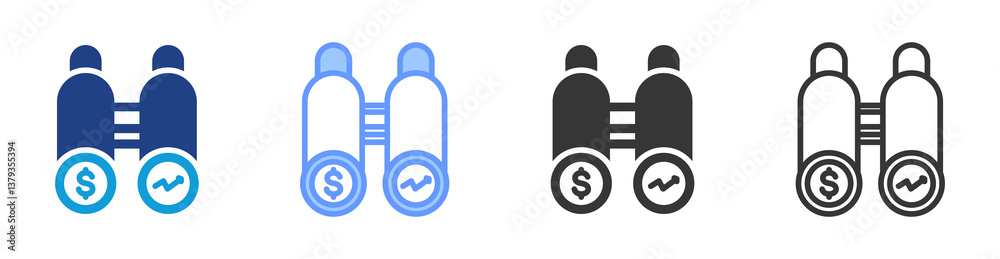 Poster Sales Forecasting icon set multiple style collection