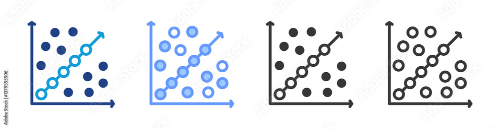 Aufkleber Regression icon set multiple style collection