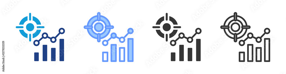 Poster Accuracy icon set multiple style collection