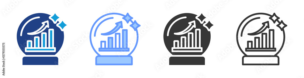 Poster Prediction icon set multiple style collection