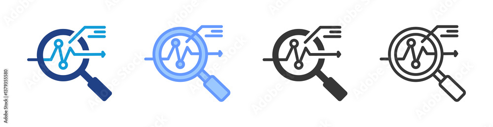 Poster Analyze icon set multiple style collection