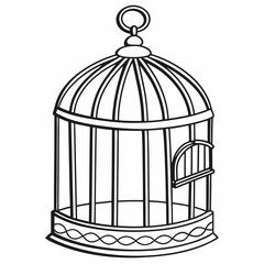 vector illustration of a bird cage