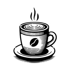 Silhouette sketch of a cup of coffee