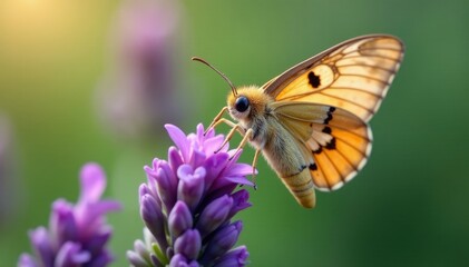 Obraz premium Hawk moth feeding on lavender from different angle, moths, nectar