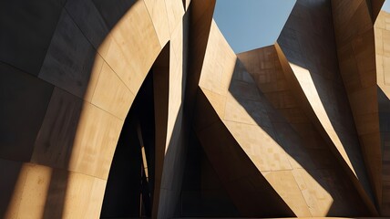 Sunlight streaming through geometric architecture