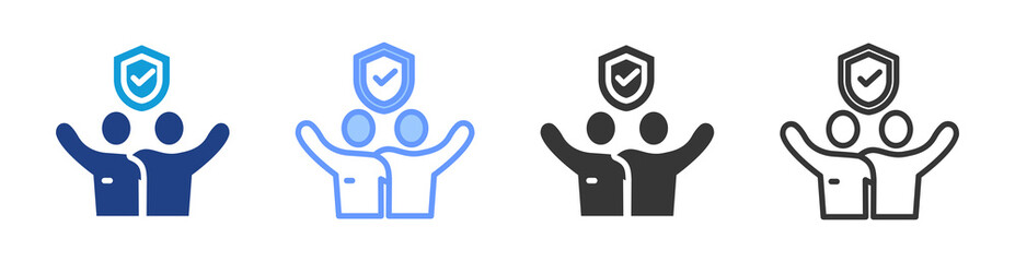 Dependability icon set multiple style collection