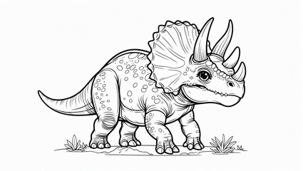 Fototapeta premium Triceratops Dinosaur Sketch