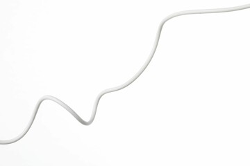One color electrical wire on white background