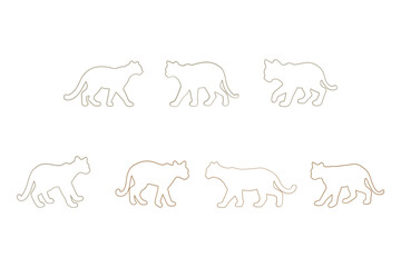 Leopard Outline Icon Set Design