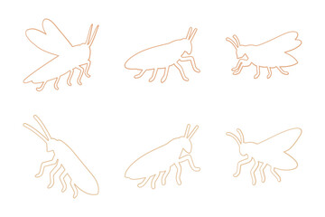 Locust Outline Icon Set Design