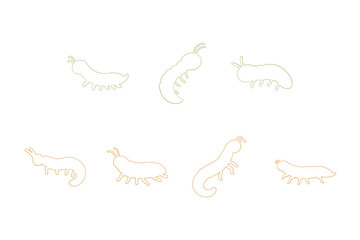Maggot Outline Icon Set Design