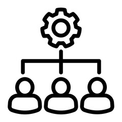 Organization Structure Icon Outline Style for Project Management Pack Icon Themes