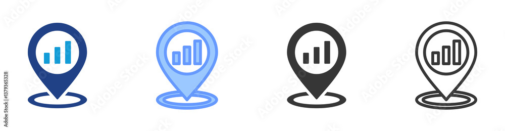 Poster Market Position icon set multiple style collection