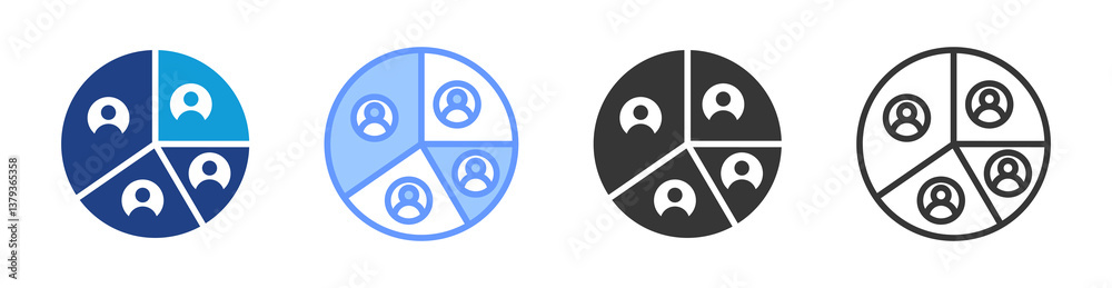 Poster Demographics icon set multiple style collection