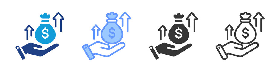 Investment icon set multiple style collection