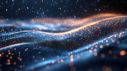 Abstract Digital Waveform with Particles