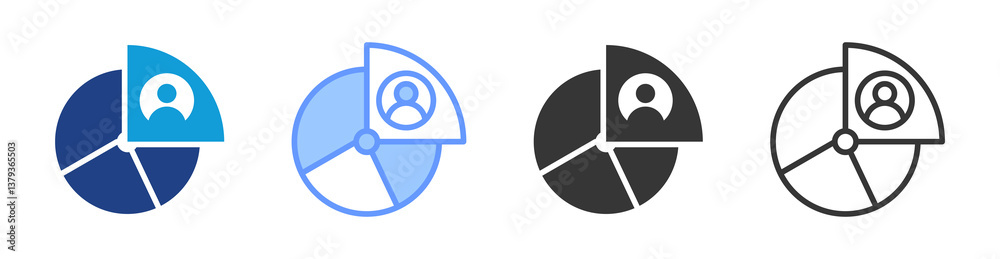 Aufkleber Customer Segmentation icon set multiple style collection