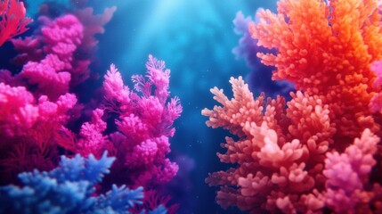 Ocean acidification impact on coral reefs underwater world gigapixel quality marine environment vibrant colors
