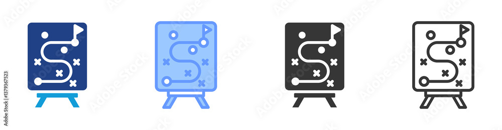 Poster Strategy icon set multiple style collection
