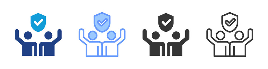Trust icon set multiple style collection