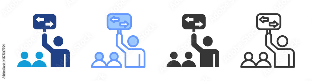 Poster Guide icon set multiple style collection