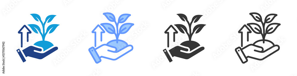 Aufkleber grow icon set multiple style collection