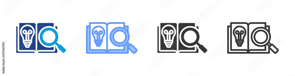 Poster Study icon set multiple style collection