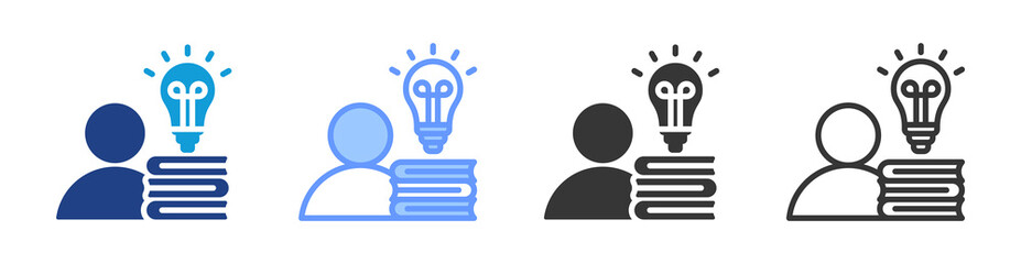 Knowledge icon set multiple style collection