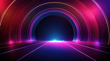 Abstract Neon Tunnel Pathway