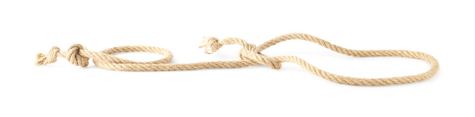 Lasso made of cotton rope isolated on white