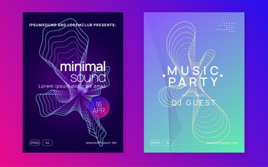 Fest Event. Dance Set. Green Party Poster. Soundwave Disco Illustration. Dj Electro Template. Blue Sound Magazine. Concert Vector. Pink Fest Event