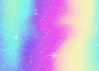 Princess Pattern. Pink Girl Invitation. Unicorn Hologram. Fairytale Fantasy Invite. Purple Blurred Gradient. Lilac Sparkles Background. Fairy Backdrop. Cute Princess Pattern.