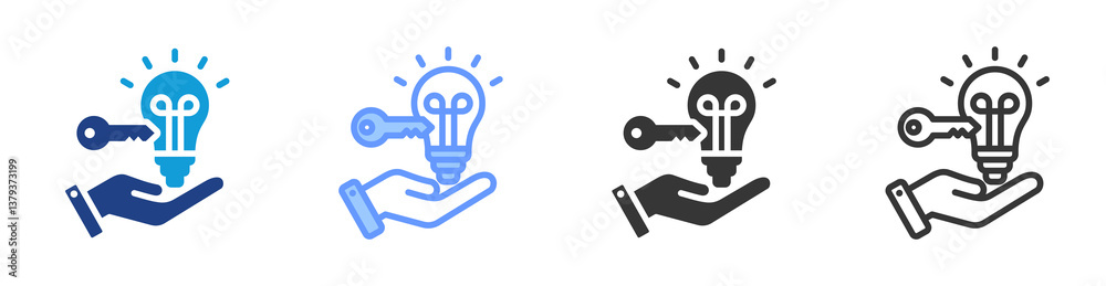 Poster Learning Opportunities icon set multiple style collection