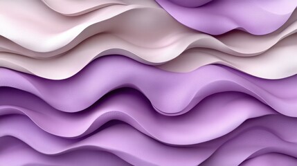 Fototapeta premium Digital art featuring a vibrant purple swirl, gradient lavender tones, and 3D curved lines forming a seamless geometric optical illusion with a futuristic and minimalist aesthetic