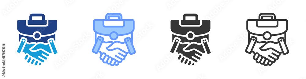 Poster collaboration icon set multiple style collection
