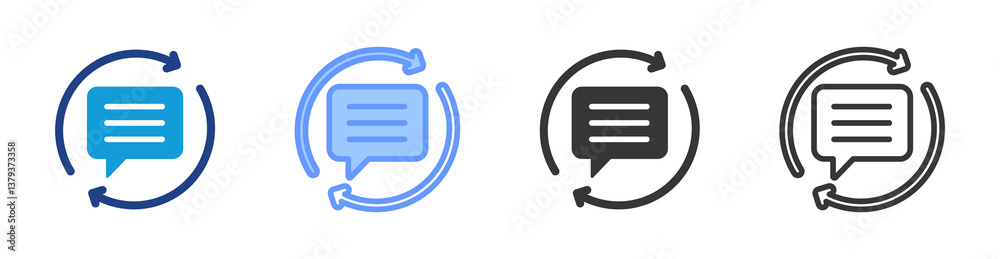 Aufkleber feedback loop icon set multiple style collection