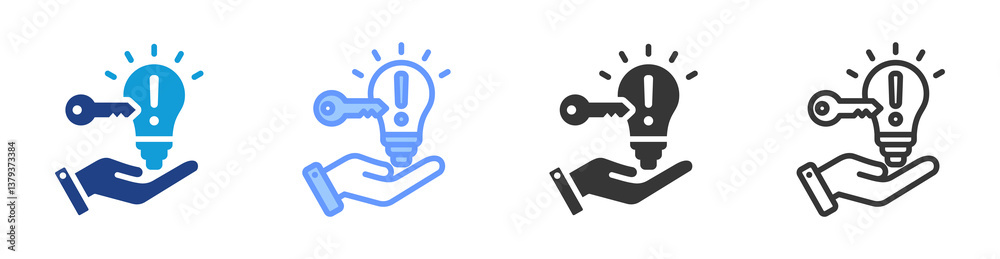 Poster Problem Solving icon set multiple style collection