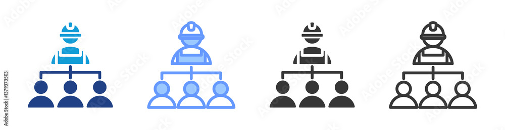 Aufkleber supervisor icon set multiple style collection