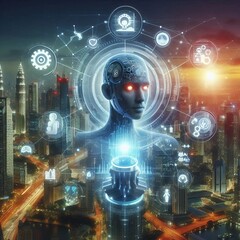Fototapeta premium Advancing AI and IoT Integration: Revolutionizing Smart Technologies for Future Innovation 