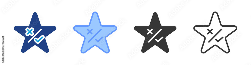 Poster Reputation Evaluation icon set multiple style collection
