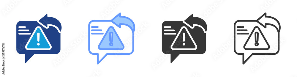 Aufkleber crisis response icon set multiple style collection