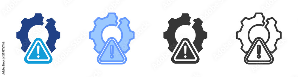 Poster Damage Control icon set multiple style collection
