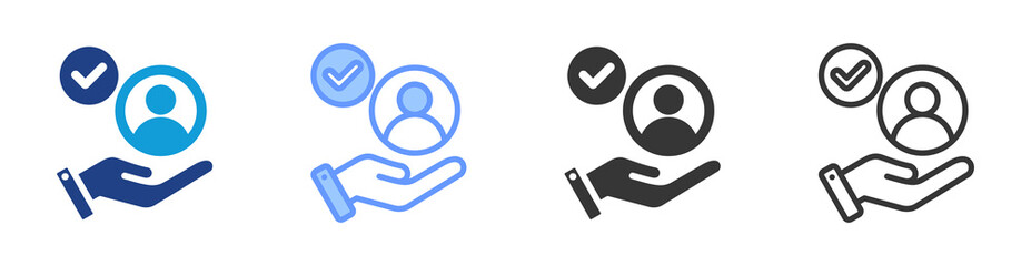 Trustworthiness icon set multiple style collection