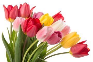 Fototapeta premium bouquet of tulips isolated on white background