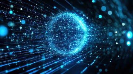 Obraz premium Digital World Network Sphere