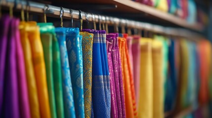 Colorful Textiles Displayed Neatly