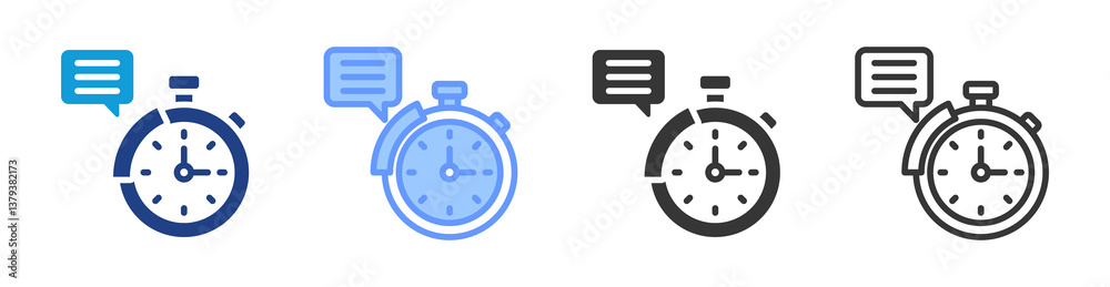 Poster Time Frame icon set multiple style collection