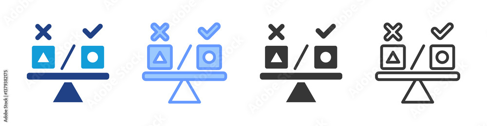 Fototapete ab testing icon set multiple style collection