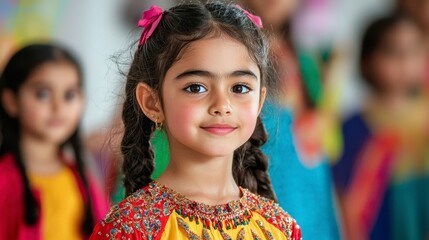 Fototapeta premium Colorful Traditional Dress Girl